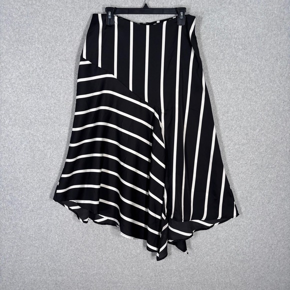 Who What Wear Asymmetric Midi Skirt 10 Satin Modern Artsy Quiet Luxury Flowy - Picture 1 of 11